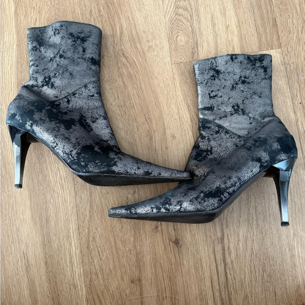 Loriblu Real leather - Silver/Black Stiletto Ankle Boots - Picture 2 of 6